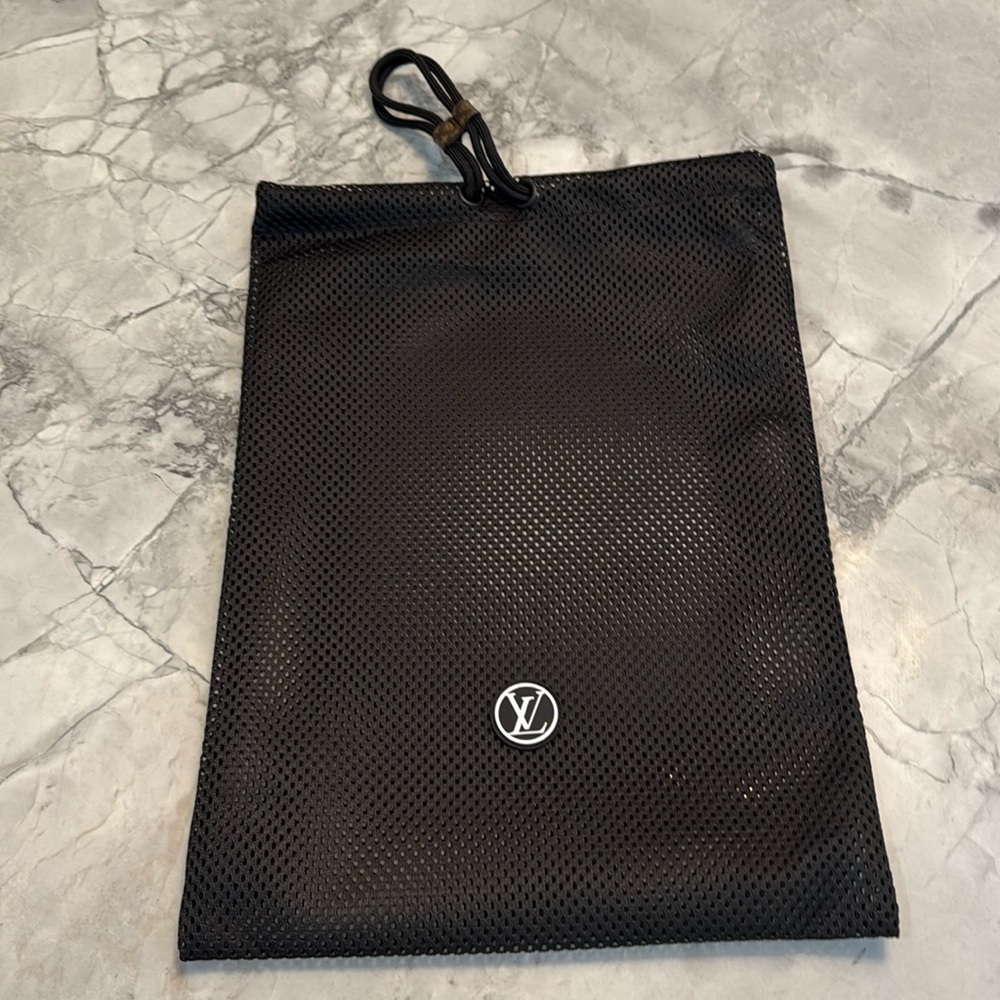 Louis Vuitton Mesh Drawstring Bag w Logo NEW